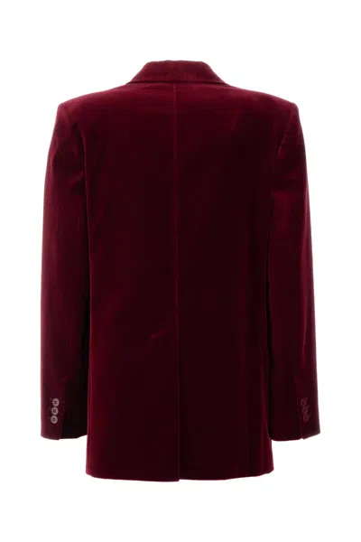 Max Mara Studio Tiziano Red Stretch Velvet Blazer