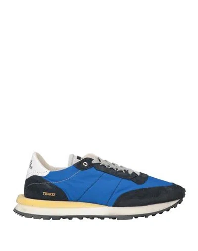 Hidnander Man Sneakers Bright Blue Size 12 Textile Fibers, Leather