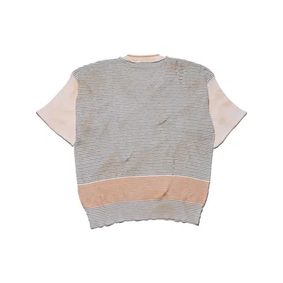Enfants Riches Deprimes Here Comes Alice Distressed Striped Cotton Sweater In Neutral