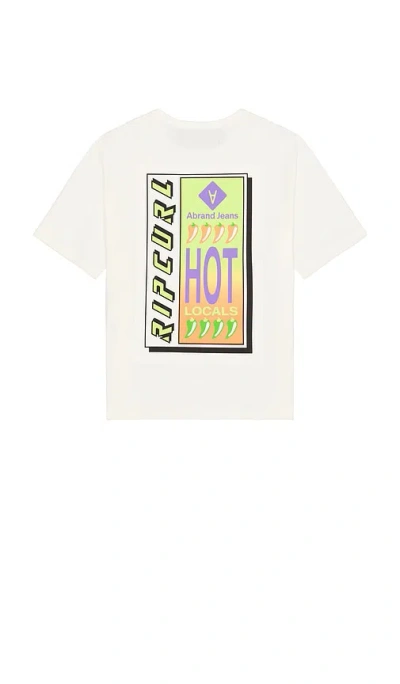 Abrand Rip Curl Hot Locals Tee White In Neutral