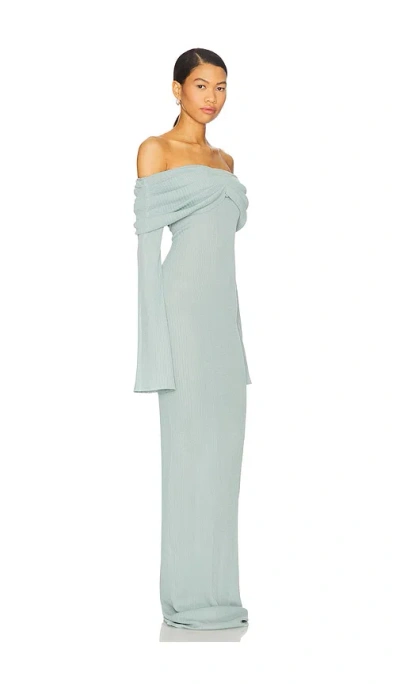 Ser.o.ya Xenia Knit Maxi Dress In Frosted Sea In Blue