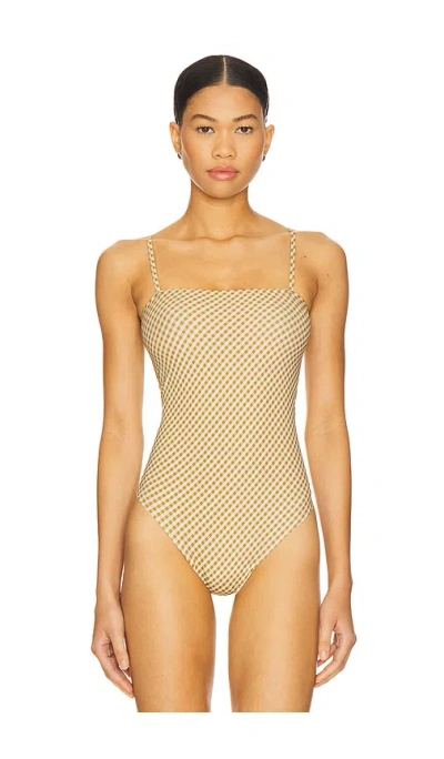 Commando Classic Print Straight Cami Bodysuit In Brown