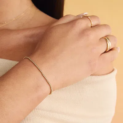 Astrid &amp; Miyu Beaded Bracelet In Solid Gold