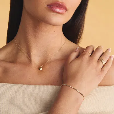 Astrid &amp; Miyu Beaded Bracelet In Solid Gold