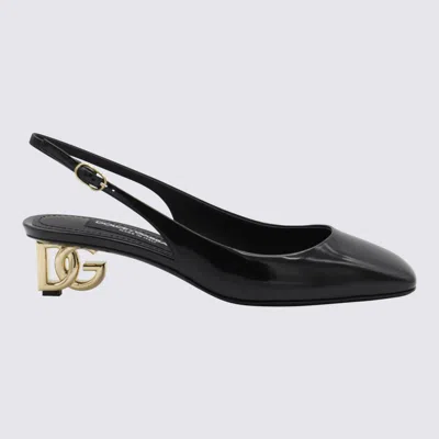 Dolce & Gabbana Black Décolleté With Dg Logo On The Heel