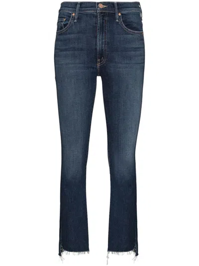 Mother The Insider Crop Step Fray High-rise Bootcut Jeans