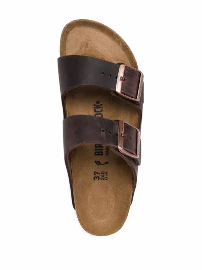 Birkenstock Arizona Sfb Oiled In Mocca Suede Leather In Brown
