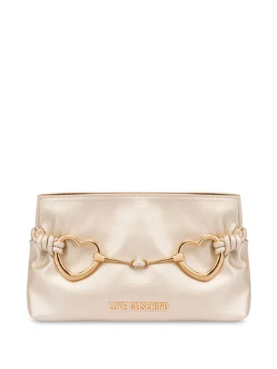 Love Moschino Gold Faux Leather Shoulder Bag With Chain Strap