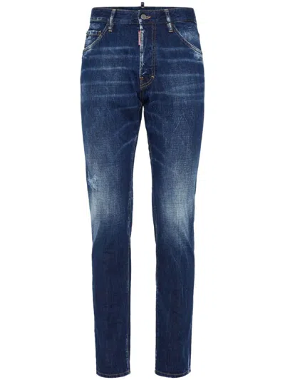 Dsquared2 Classic Straight-leg Jeans With Faded Wash And Distressed Details