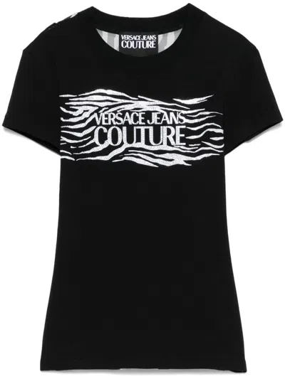 Versace Jeans Couture Graphic Print Logo T-shirt In Cotton