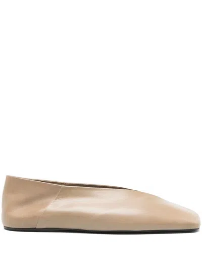 Jil Sander Sandy-colored Leather Ballet Flats