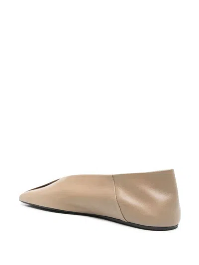 Jil Sander Sandy-colored Leather Ballet Flats