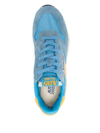 Autry Reelwind Nylon And Suede Low-profile Sneakers In Blue