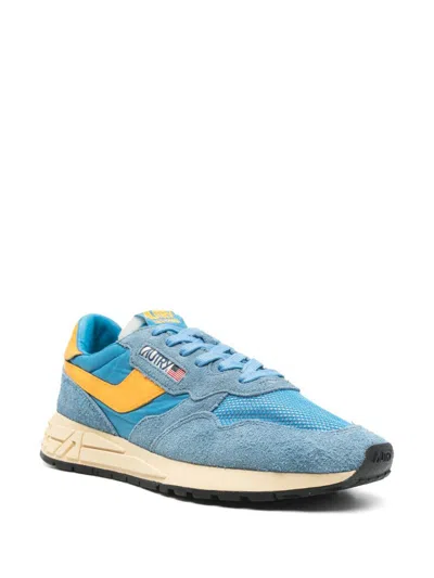 Autry Reelwind Nylon And Suede Low-profile Sneakers In Blue