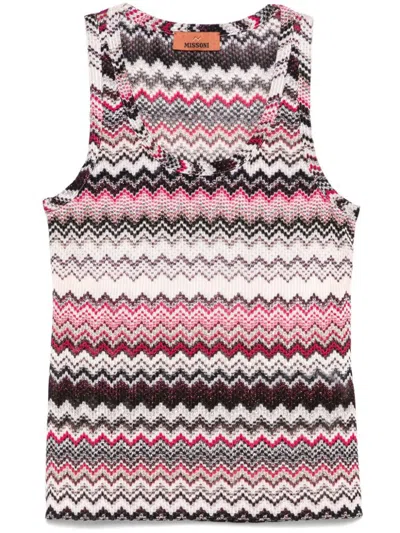 Missoni Multicolor Top With Pink And Black Design