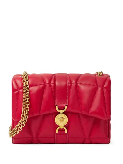 VERSACE VERSACE RED BAG WITH BUCKLE AND GOLD CHAIN 