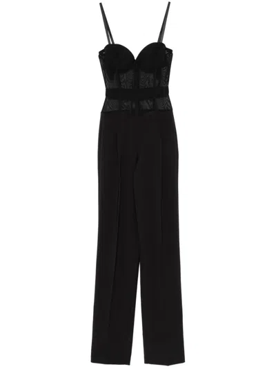 Elisabetta Franchi High-waisted Tailored Pants With Sheer Waistband Detail