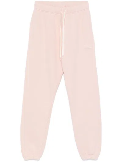 Autry Pink Cotton Sweatpants With Logo Embroidery