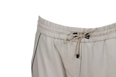 Brunello Cucinelli Jogging Trousers With Drawstring Waist In Stretch Cotton With Welt Pockets Embellished With Jewels