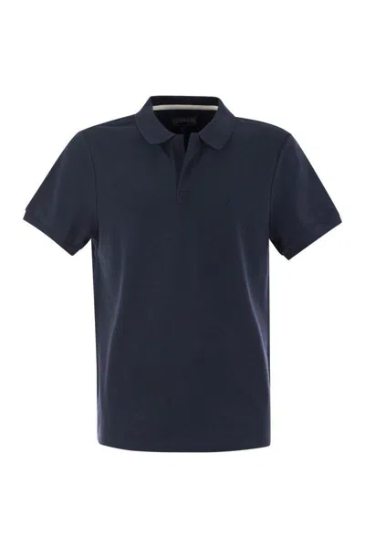 Vilebrequin Mens Bleu Marine Palatin Logo-embroidered Cotton Polo Shirt