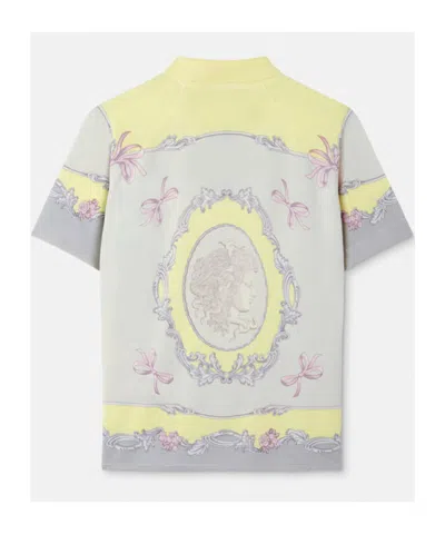 Versace Cameo Long-sleeved Silk Shirt In Printed