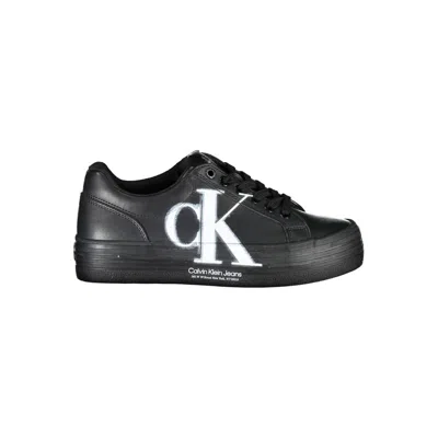 Calvin Klein Eco-conscious Lace-up Sneakers In Sleek Black In Black