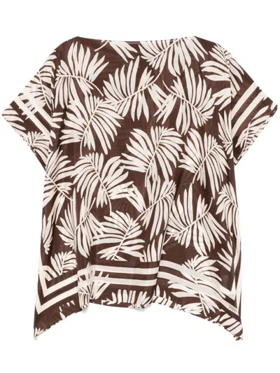 Seventy Leaves-print Blouse