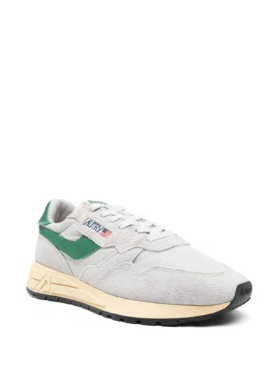 Autry Reelwind Super Vintage Grey Sneakers With Logo Patch On The Tongue And Contrasting Heel In Fabric An In Gray