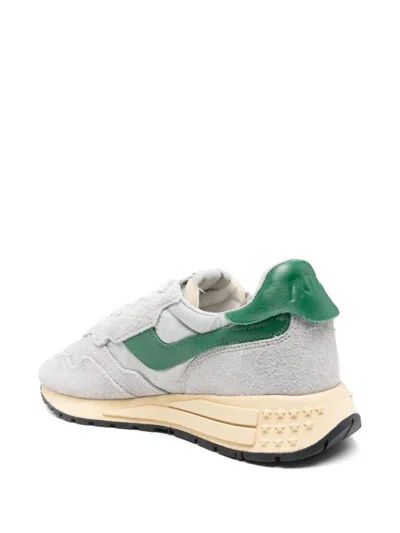 Autry Reelwind Super Vintage Grey Sneakers With Logo Patch On The Tongue And Contrasting Heel In Fabric An In Gray
