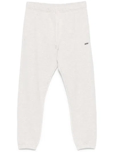 Autry Grey Cotton Sweatpants With Black Logo