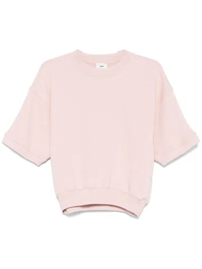 Autry Pink Cotton Sweatshirt With Short Sleeves