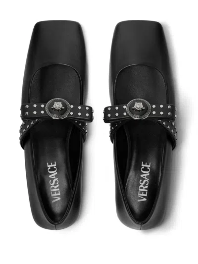 Versace 20mm Leather Ballerina Flats