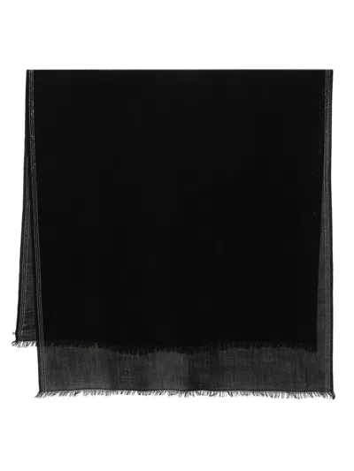 Faliero Sarti Black Scarf With Virgin Wool