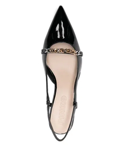 Pinko Gloria Patent Leather Slingback Pumps In Black