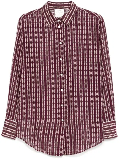 FORTE FORTE FORTE_FORTE GRAPE PURPLE SHIRT WITH GEOMETRIC PRINT 