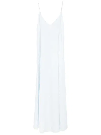 Forte Forte Cotton Denim Midi Dress With Frayed Edge