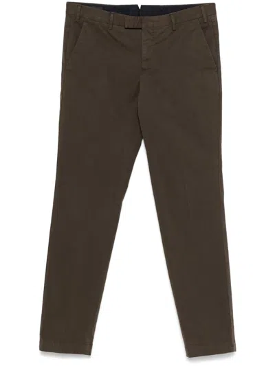 Pt Torino Brown Cotton Stretch Trousers