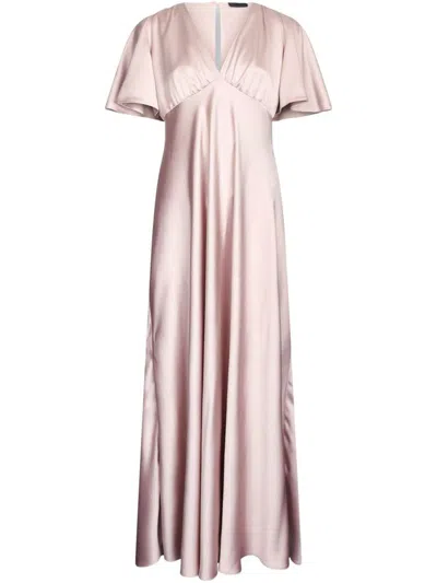 Liu •jo Liu Jo Maxi Dress With Flutter Sleeves And V-neckline