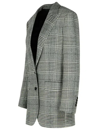 Dolce & Gabbana Grey Single-breasted Jacket With Peak Revers In Wool And Cashmere Woman