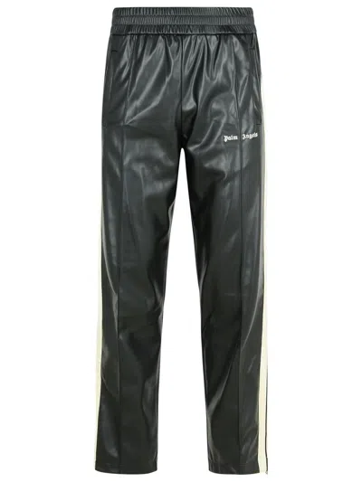 Palm Angels Faux Leather Joggers With Side Stripes