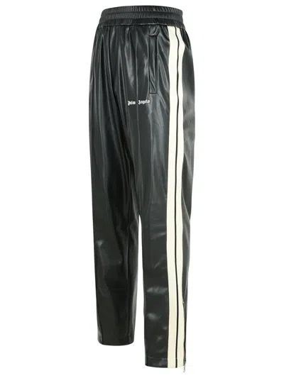 Palm Angels Faux Leather Joggers With Side Stripes