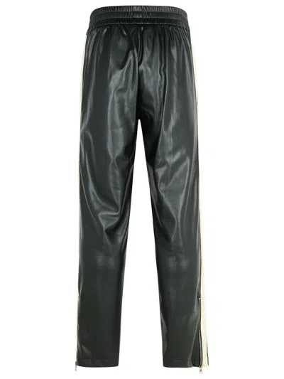 Palm Angels Faux Leather Joggers With Side Stripes