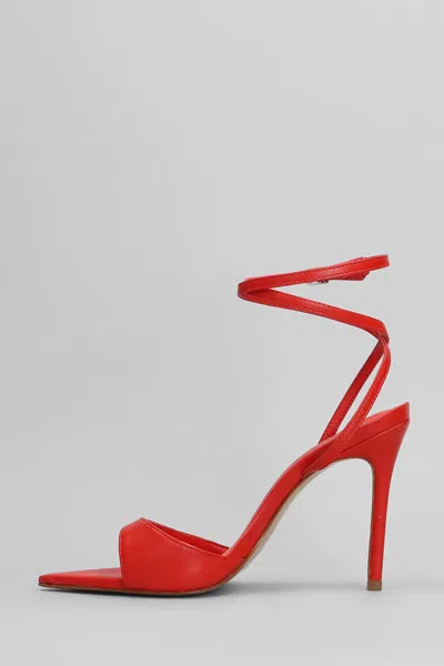 Schutz Sandals In Red Leather