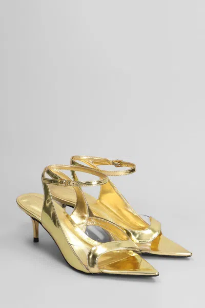 Schutz Sandals In Gold Leather