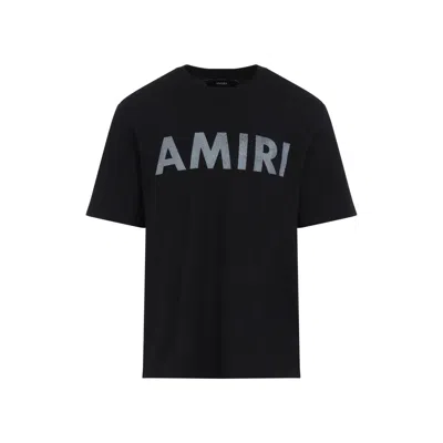 Amiri Black Cotton T-shirt With Bold Logo Statement