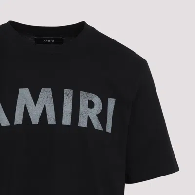 Amiri Black Cotton T-shirt With Bold Logo Statement