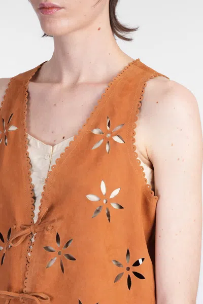 Antik Batik Tya Vest In Leather Color Leather