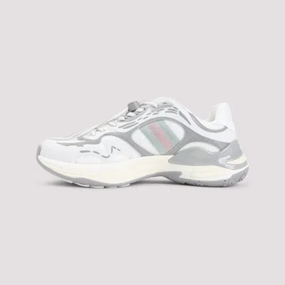 Gucci Leather Mesh Sneakers Featuring Signature Band