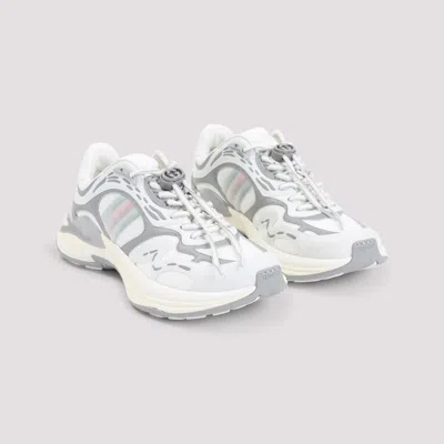 Gucci Leather Mesh Sneakers Featuring Signature Band