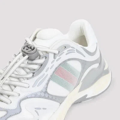 Gucci Leather Mesh Sneakers Featuring Signature Band